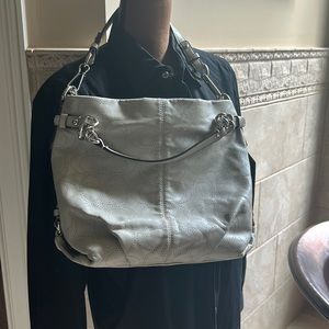 EUC Coach White Leather Brooke Satchel w matching wristlet